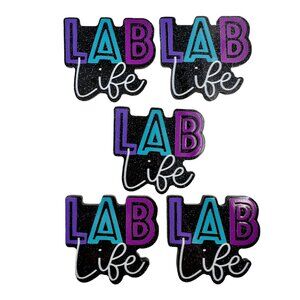 10 pc phlebotomist lab glitter acrylic flat back charm for DIY badge reels lanya
